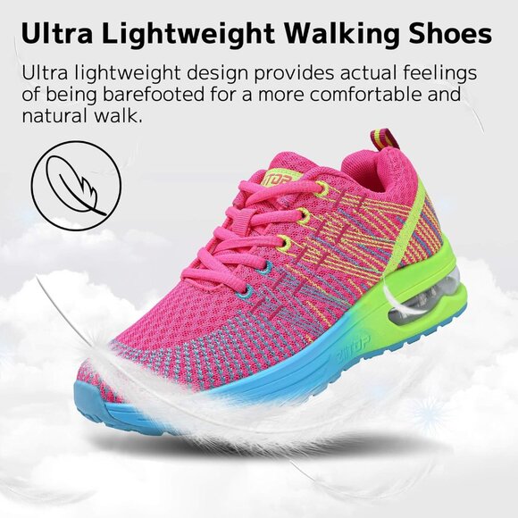 Brand New Women Pink Blue Rubber Running Shoes Air Cushion Mesh Sneakers 8.5 - Picture 7 of 7